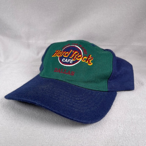 Hard Rock Cafe Dallas Hat Men One Size Blue Snapback Cap Colorblock Embroidered - Picture 10 of 10